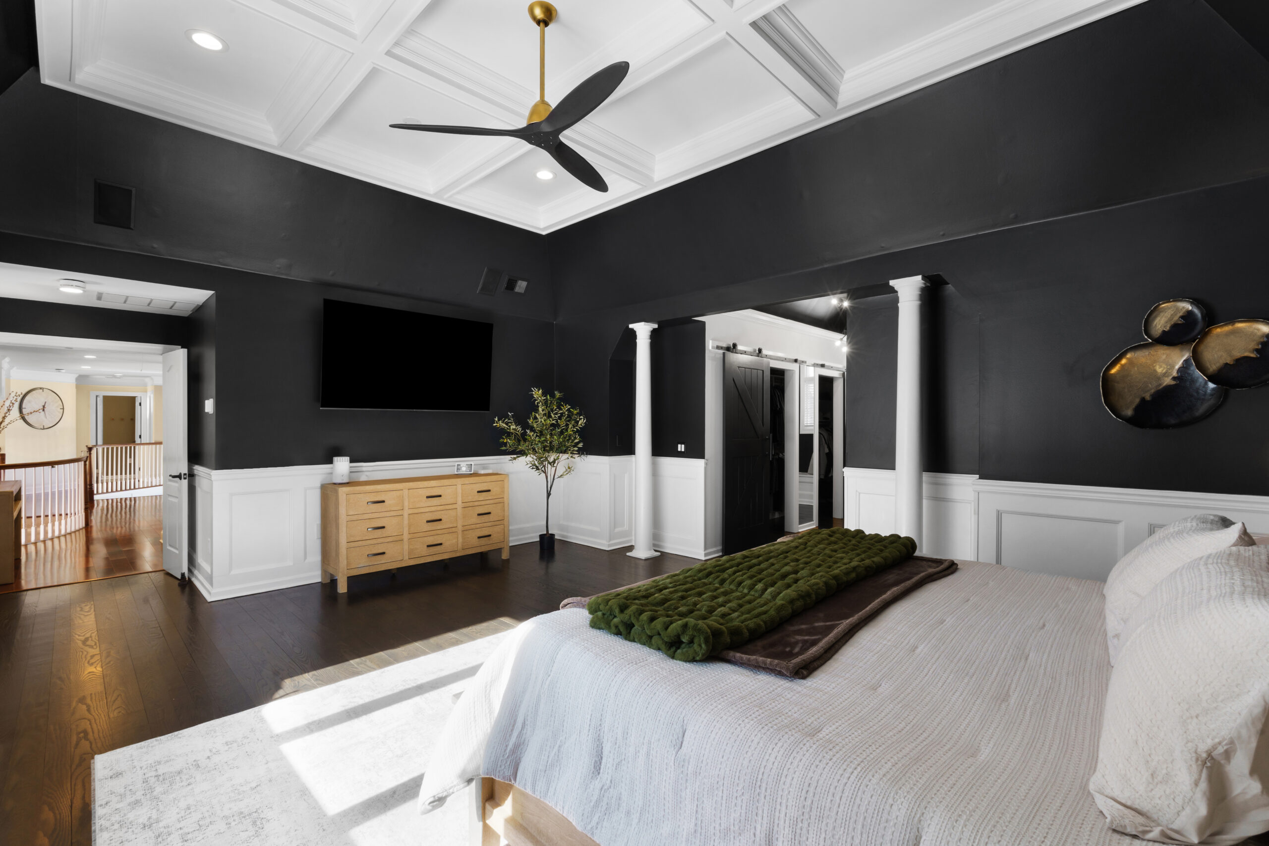 A luxury staged bedroom in NJ