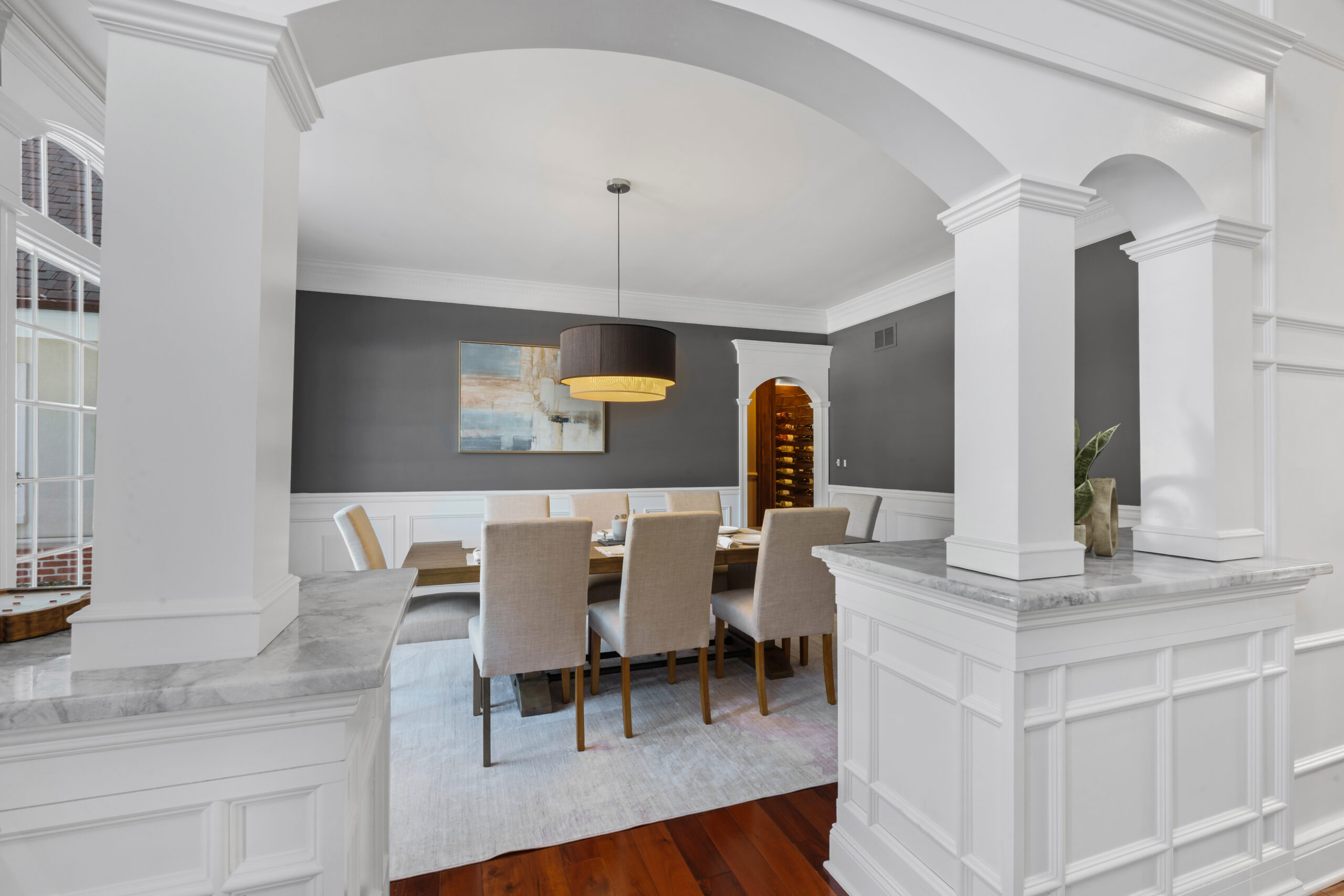 A luxury staged dining room in NJ