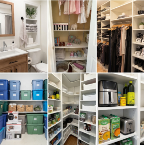 Home organizing collage from Summit NJ