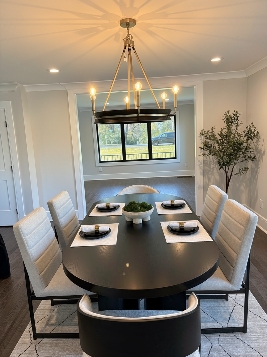 A well staged dining room in Berkeley Heights