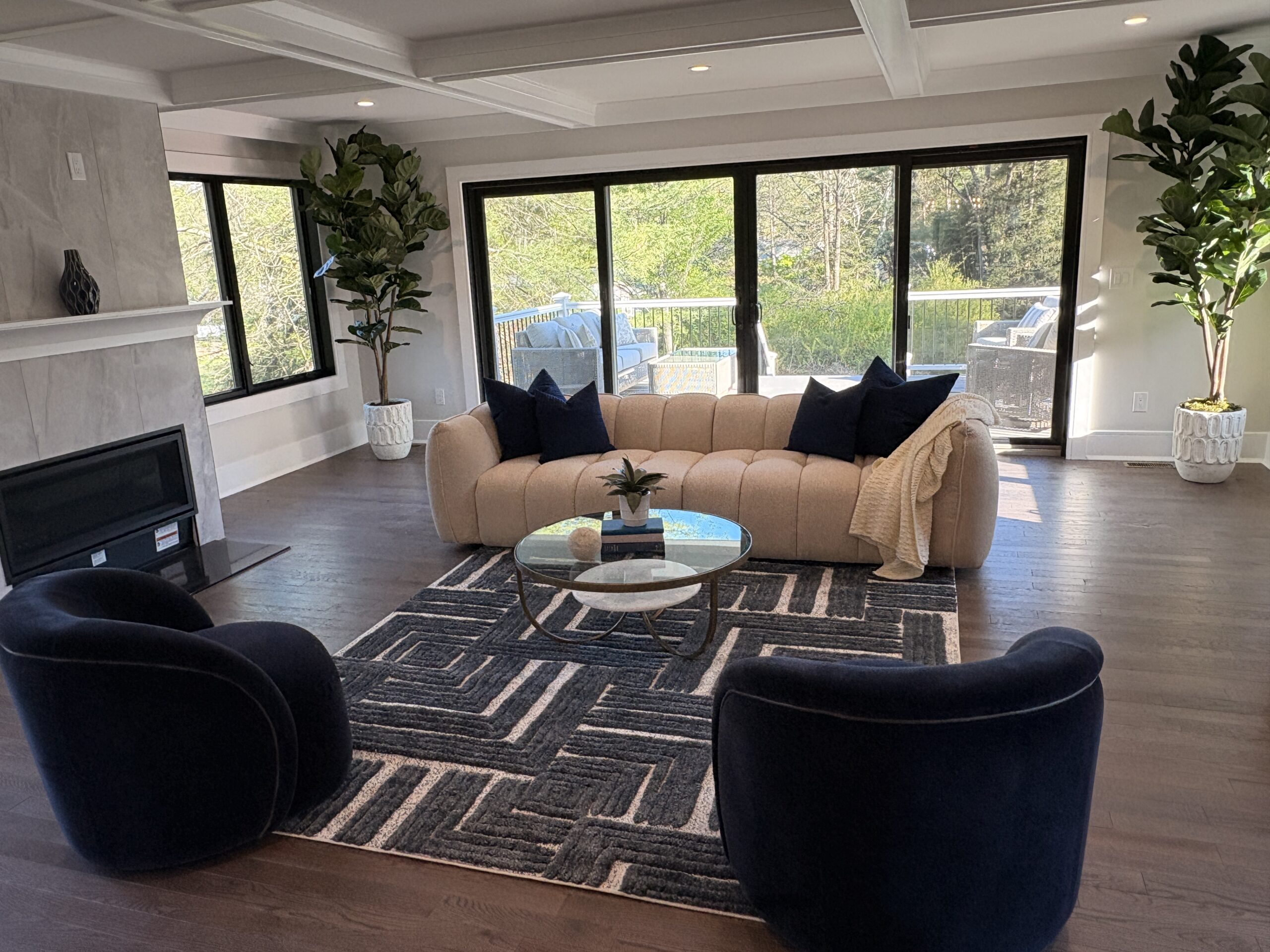 A well staged living room in Berkeley Heights