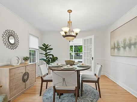 A well stage dining room in Springfield NJ